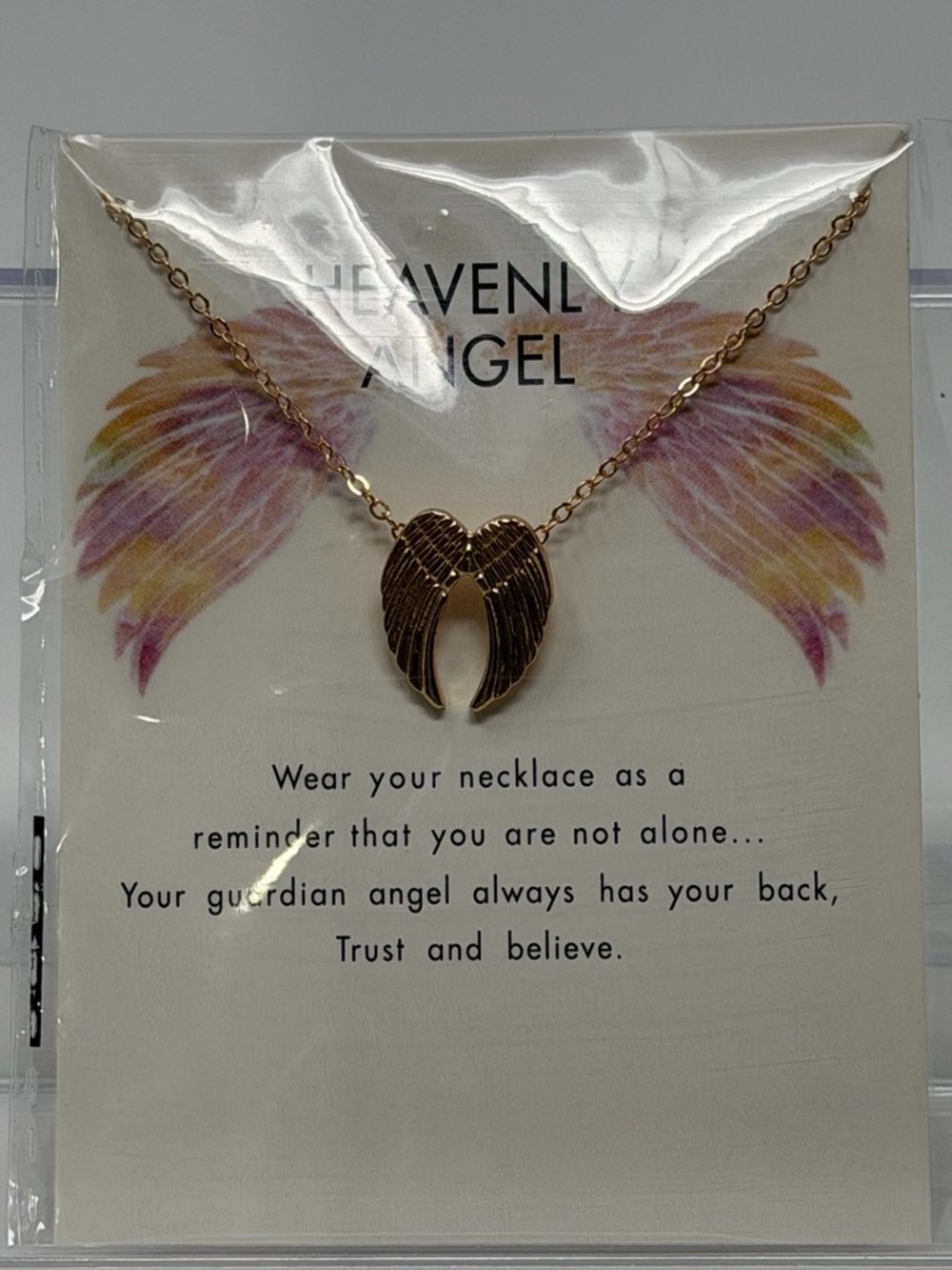 Heavenly Angel Gold Wing Necklace - Picture 2 of 4